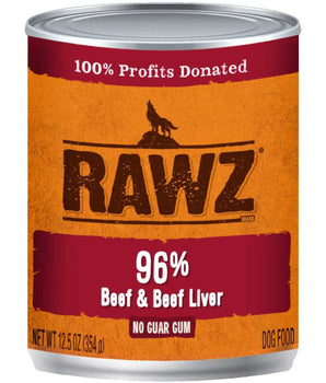 RAWZ 96% BEEF/LIVER DOG CAN 354G