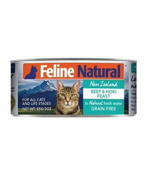 FELINE NATURAL BEEF/HOKI CAT CAN 3OZ
