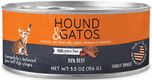 HOUND & GATOS BEEF CAT CAN 5.5OZ