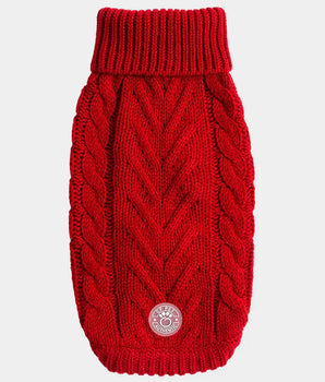 GF PET CHALET SWEATER RED SM