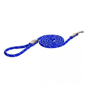 ROGZ ROPE LEAD W/SNAP BLUE MED 3/8"X6'