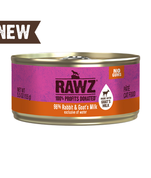 RAWZ 96% RABB/G-MILK PATE CAT CAN 5.5OZ