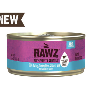 RAWZ 96% TURK/G-MILK PATE CAT CAN 5.5OZ