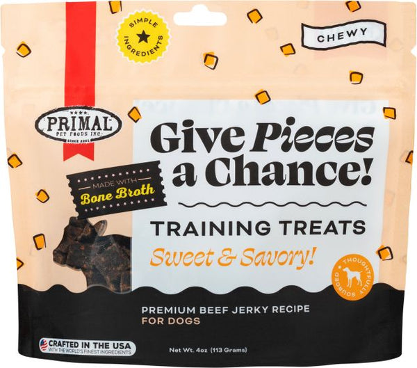 PRIMAL GIVE PIECES CHANCE BEEF DOG 4OZ