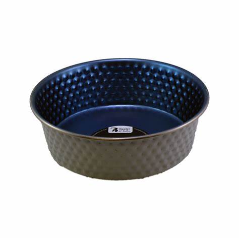 B&B HAMMERED BOWL METL BLUE SM