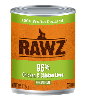 RAWZ 96% CHICK/LIVER DOG CAN 354G