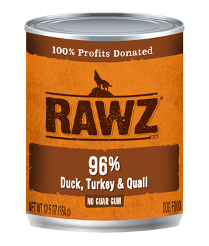 RAWZ 96% DUCK/TURK/QUAIL DOG CAN 354G
